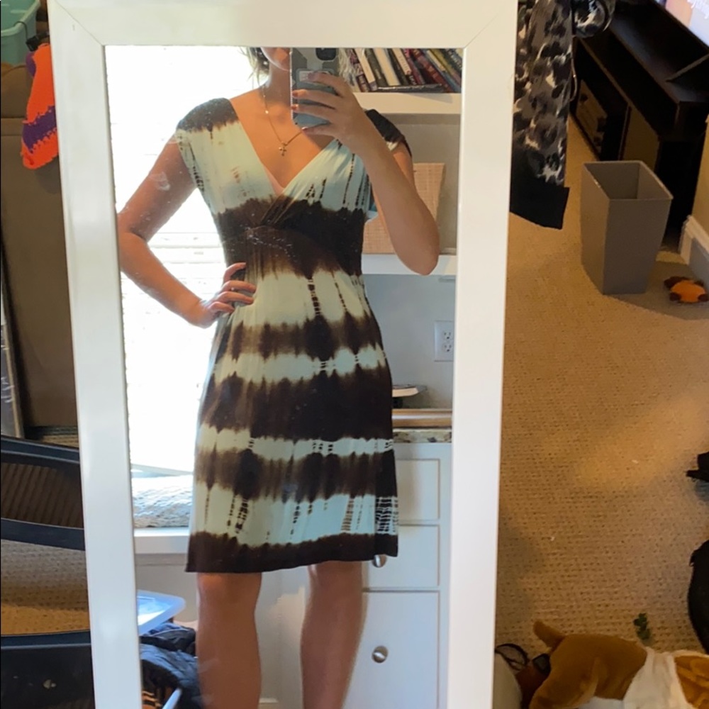 Blue/Brown Tie Dye Karlie Dress